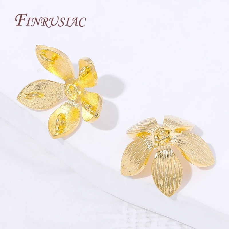 18K Gold Plated Brass Flower Bead Tassel End Caps – DIY Jewelry Jewelry Findings P3