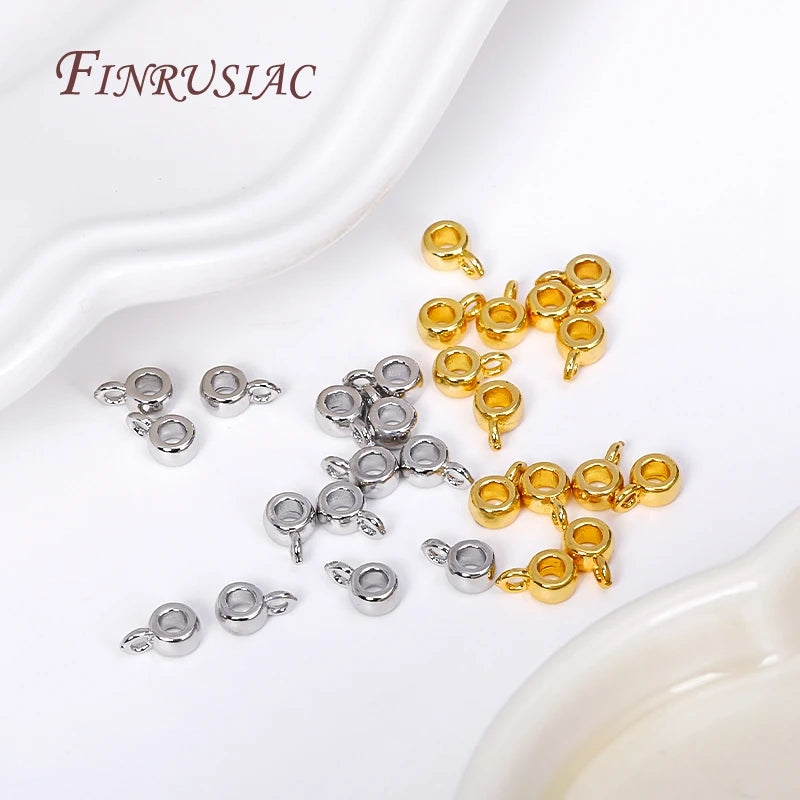 18K Gold Plated Brass Pendant Bail Beads 4×2.5mm – DIY Jewelry Jewelry Making Findings P3