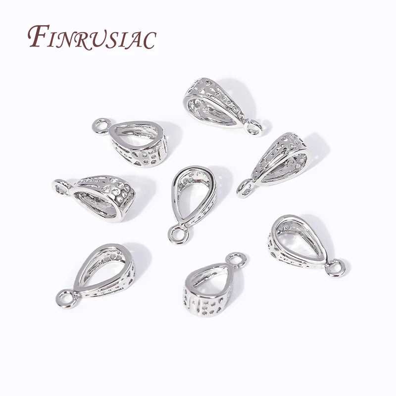 18K Gold Plated Brass Droplet Pendant Bail Connector – DIY Jewelry Pendant Bail Connector P3