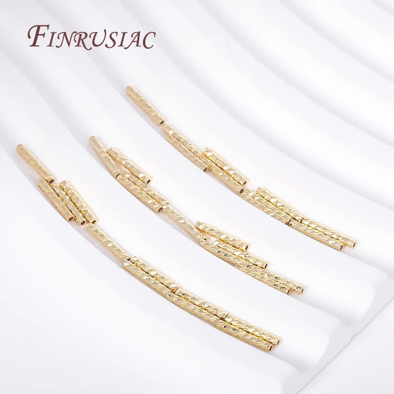 18K Gold Plated Brass Tube Beads | DIY Bracelet & Necklace Making Jewelry Making Beads P3