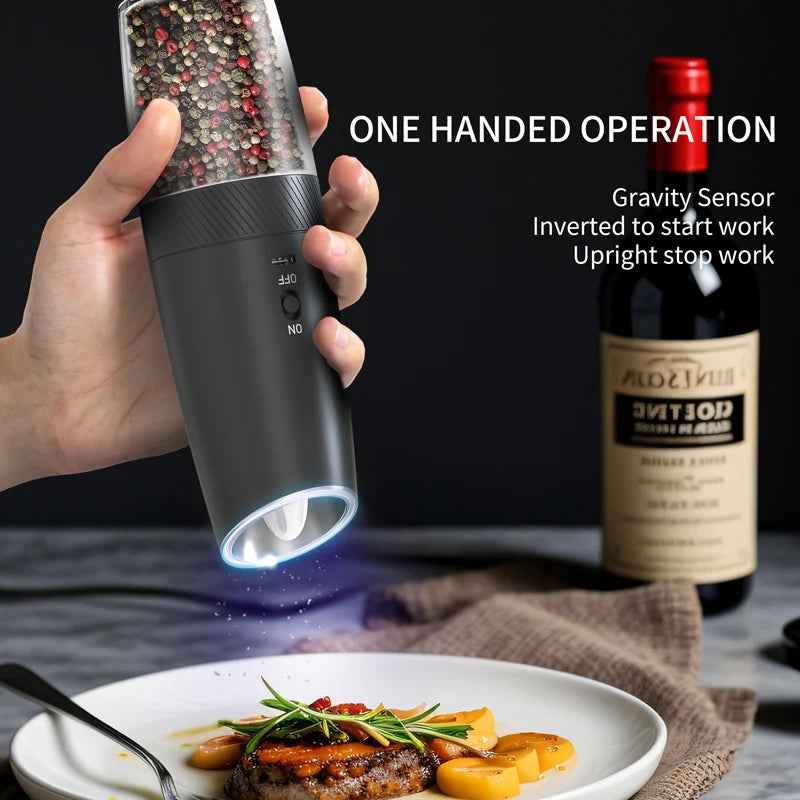 CLITON Electric Salt & Pepper Grinder | USB Rechargeable Set Electric Spice Grinder P3