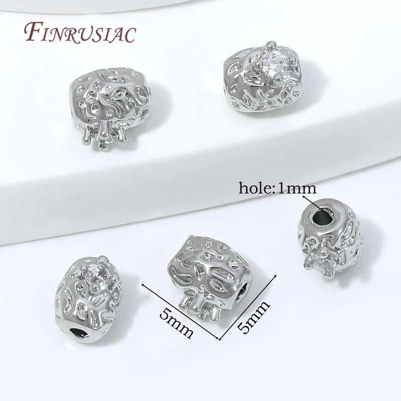 18K Gold Plated CZ Tube Spacer Beads – DIY Jewelry Making Jewelry Spacer Beads P3 Rhodium Plated 10 pcs
