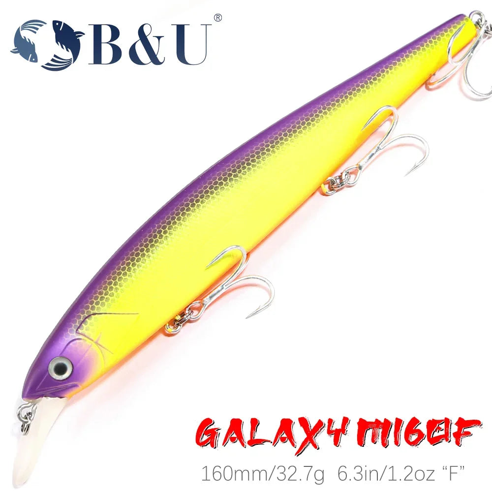 B&U 160mm Floating Minnow Jerkbait Lure – Bass Pike Saltwater Hard Minnow Lure P3