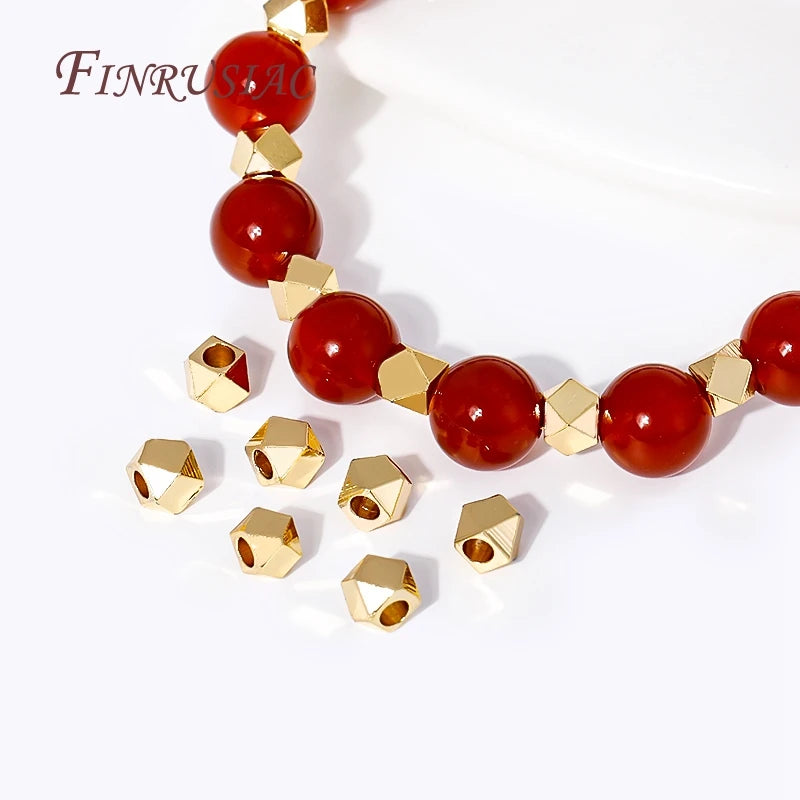 18K Gold Plated Geometric Faceted Spacer Beads | DIY Jewelry Jewelry Spacer Beads P3