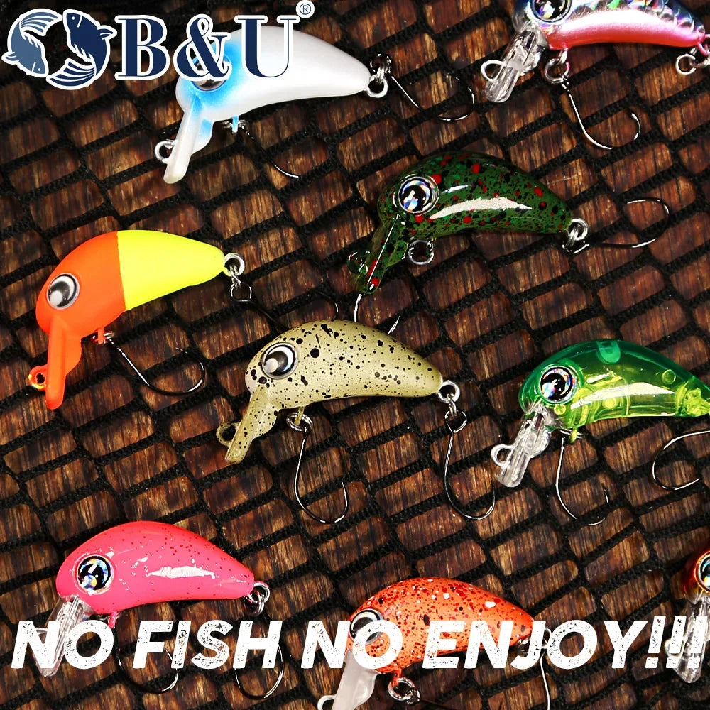 B&U Micro Slow Sinking Crankbait – Trout & Perch Lure Fishing Crankbait Lure P3