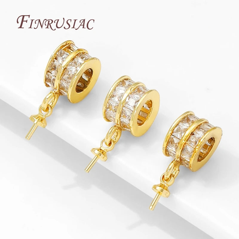 18K Gold Plated Brass Zircon Pearl Charm Pendants – DIY Jewelry Jewelry Charm Pendant P3