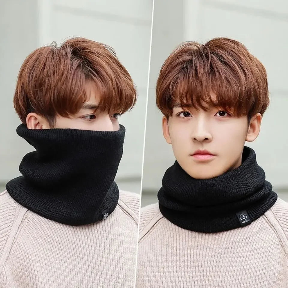 Winter Knitted Plush Neck Scarf – Unisex Face Mask Gaiter Knitted Neck Scarf P3
