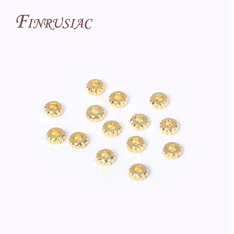 18K Gold Plated Brass Corrugated Spacer Beads | DIY Jewelry Jewelry Spacer Beads P3