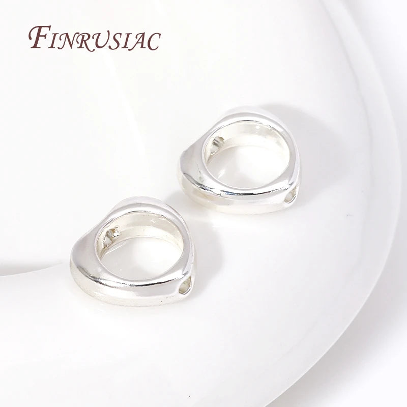 Silver Plated Heart Bead Frame Connectors – DIY Jewelry 10/20pc Jewelry Findings P3