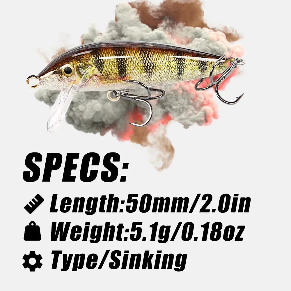 B&U Sinking Minnow Jerkbait Lure – Bass Pike Perch Trout Fishing Lure P3
