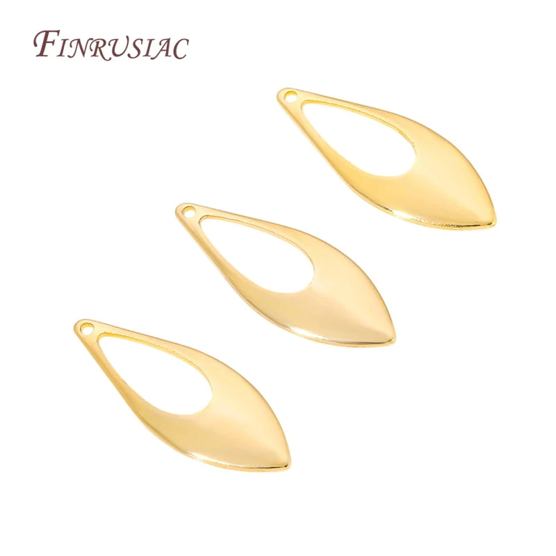 18K Gold Plated Openwork Leaf Teardrop Charms – DIY Jewelry Jewelry Making Findings P3