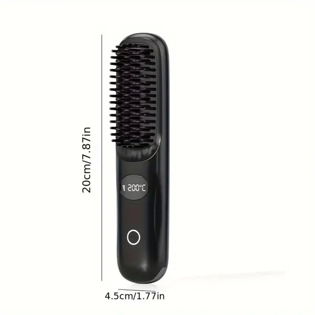 Portable Electric Hair Straightening Comb | 3-Heat Settings Hair Straightening Comb P3 Black USB Type-C