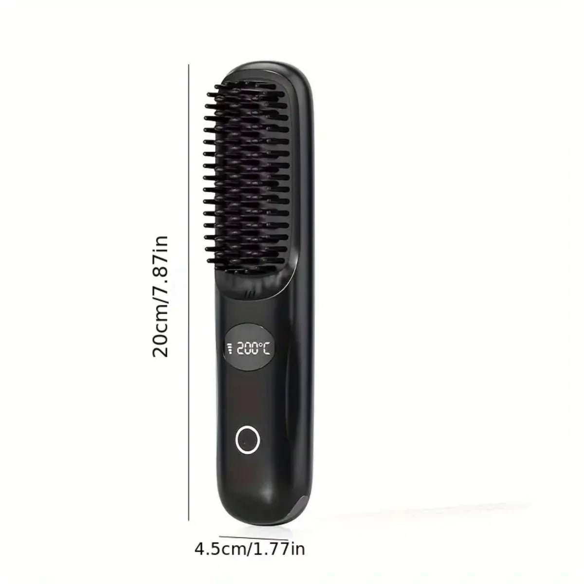 Portable Electric Hair Straightening Comb | 3-Heat Settings Hair Straightening Comb P3 Black USB Type-C