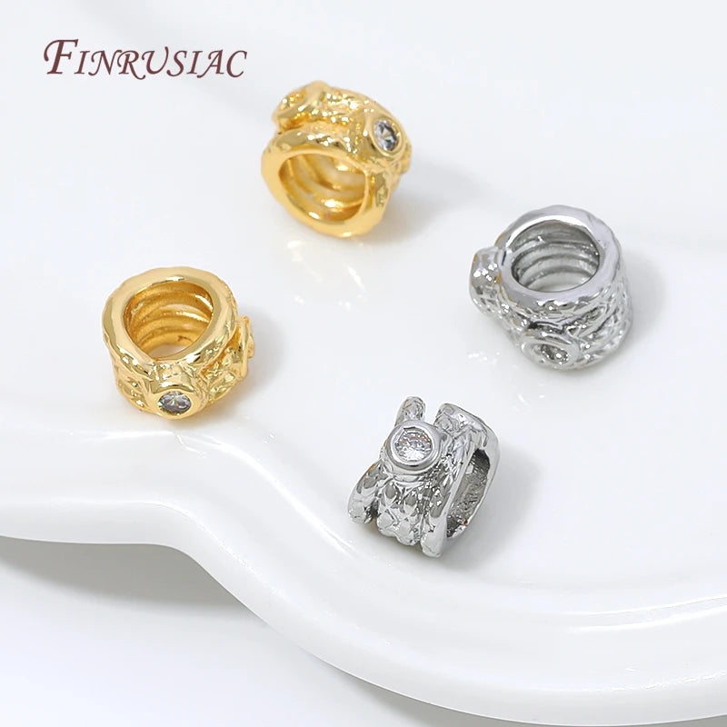 18K Gold Plated CZ Tube Spacer Beads – DIY Jewelry Making Jewelry Spacer Beads P3
