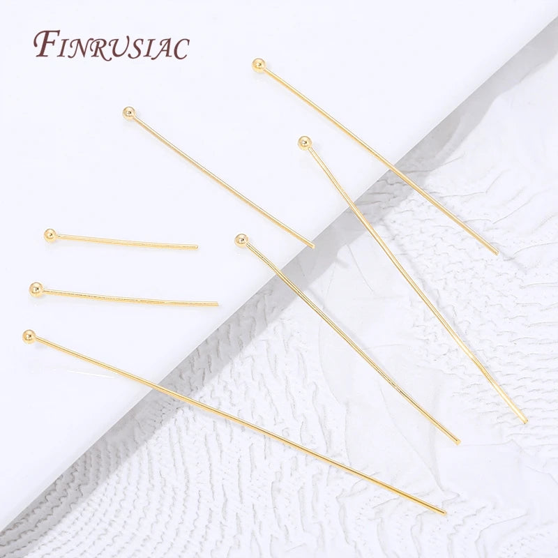 18K Gold Plated Ball Head Pins – Long Stem Beading Pins Jewelry Making Findings P3