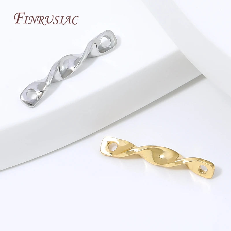 18K Gold Plated Twisted Bar Connectors | DIY Jewelry Making Jewelry Connector Links P3