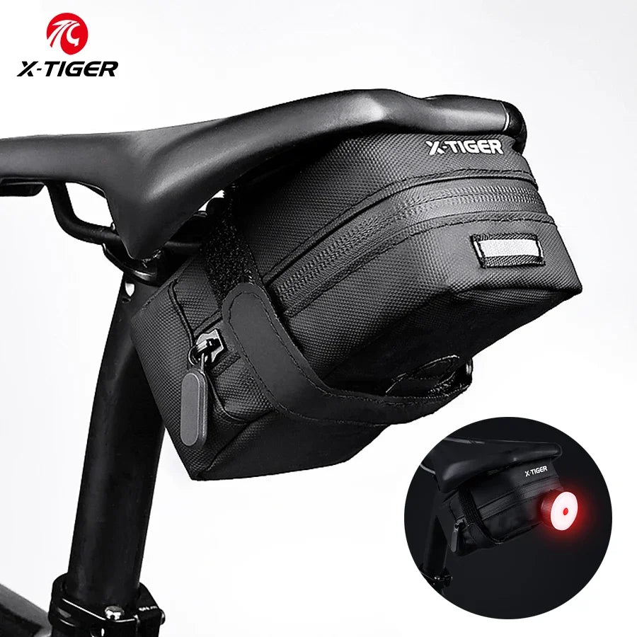 X-TIGER Waterproof Bike Saddle Bag | 0.7L Bicycle Tail Bag Bicycle Saddle Bag P3 Black