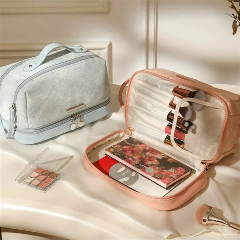 Multi-Compartment PU Leather Makeup Brush Organizer Bag Makeup Brush Bag P3