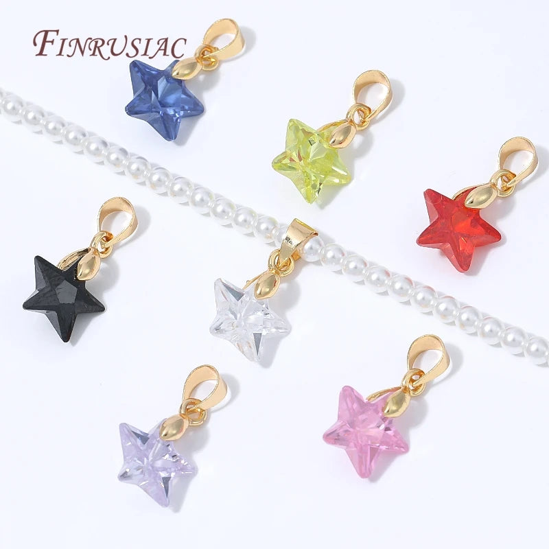 18K Gold Plated Crystal Star Pendant Charm – DIY Jewelry Jewelry Making Charm P3
