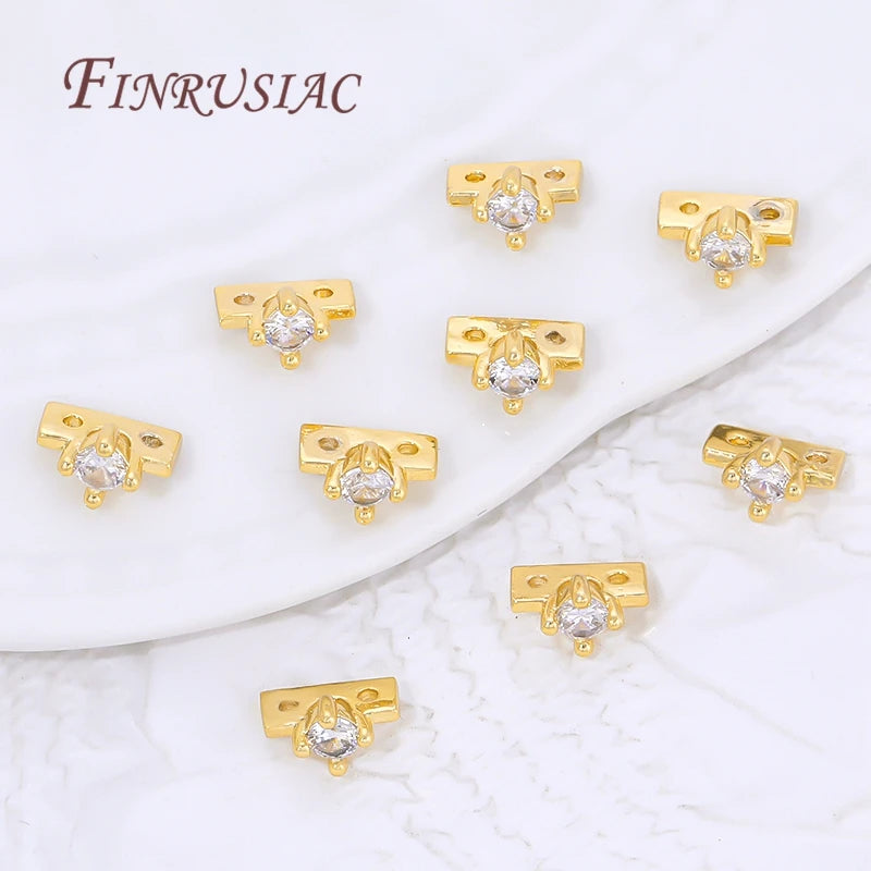 18K Gold Plated Brass Spacer Bars with Zircon | DIY Jewelry Jewelry Spacer Bars P3