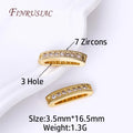 18K Gold Plated Oval Bead Spacers Zircon – 2/3 Hole DIY Bead Spacer Findings P3 18K Real Gold Plated 4 Pieces