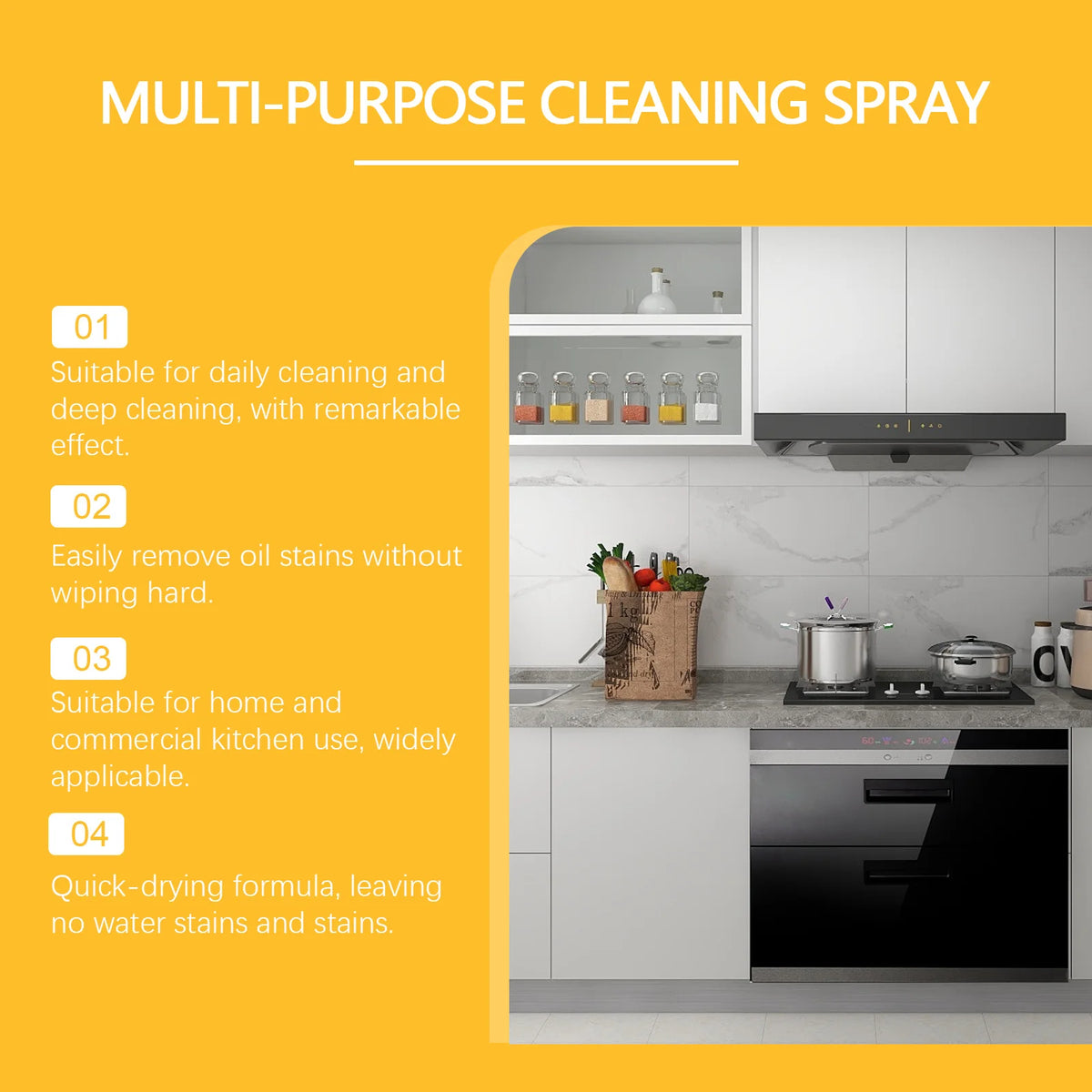JAKEHOE Kitchen Heavy Duty Degreaser Spray 100ml Kitchen Degreaser Spray P3