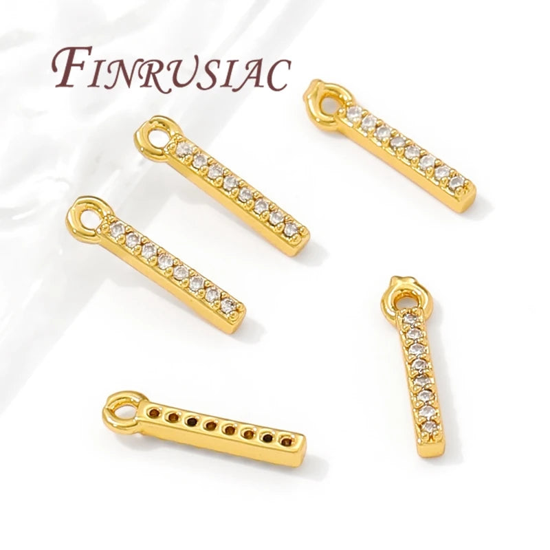 18K Gold Plated Brass Zircon Charms – DIY Jewelry Pendants Jewelry Charm Findings P3