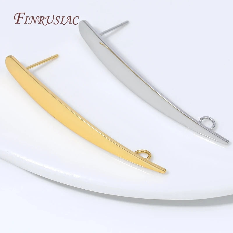 18K Gold Plated Curved Bar Stud Earring Posts – DIY Blanks Earring Blanks P3