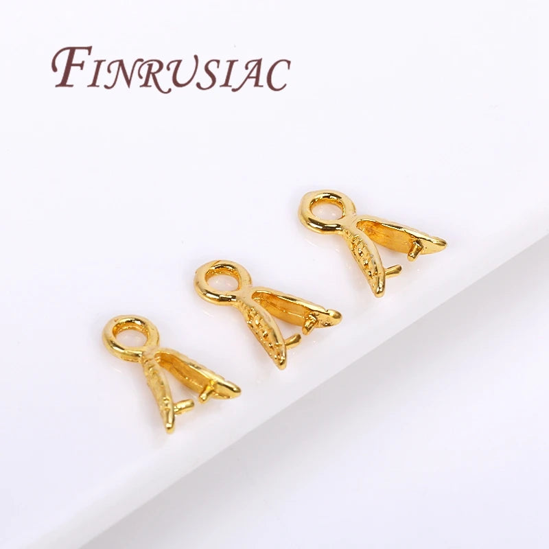 18K Gold Plated Pendant Bail Clasp Connectors – 5/10 Pcs Jewelry Bail Connectors P3