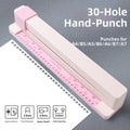 30-Hole Manual Paper Punch Machine – Lightweight Office Puncher Manual Hole Punch P3 Pink