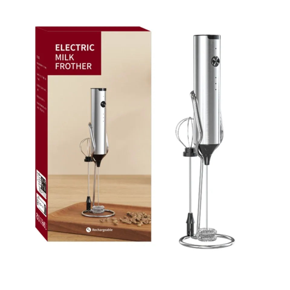CLITON Electric Milk Frother & Egg Beater – 3-Speed USB Rechargeable Milk Frother Whisk P3 KJBQ-15-BS