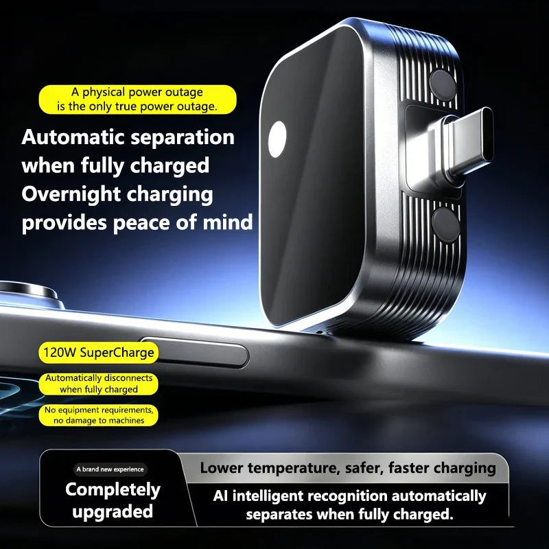 140W GaN USB-C Fast Charger – AI Auto Power-Off Adapter USB-C Fast Charger P3