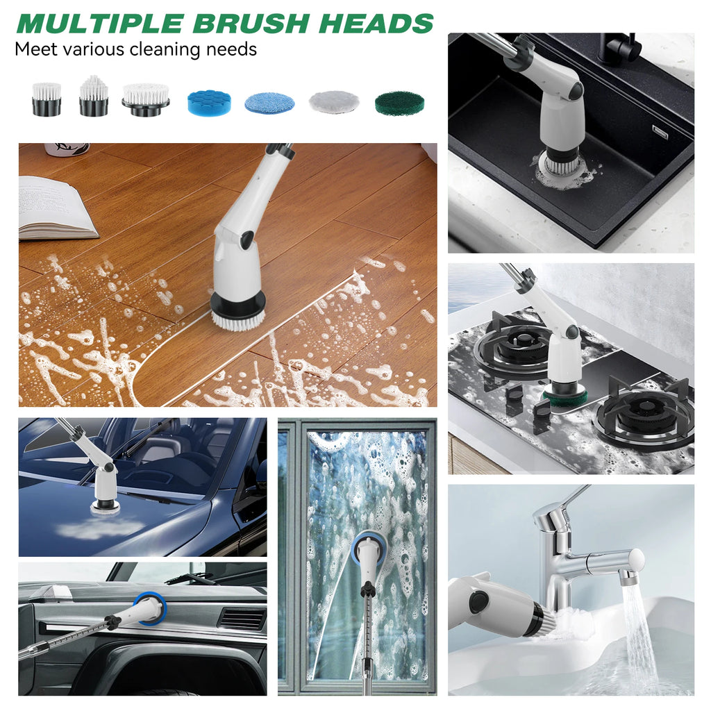 Cordless Electric Spin Scrubber – 7 Heads, USB Rechargeable Electric Spin Scrubber P3