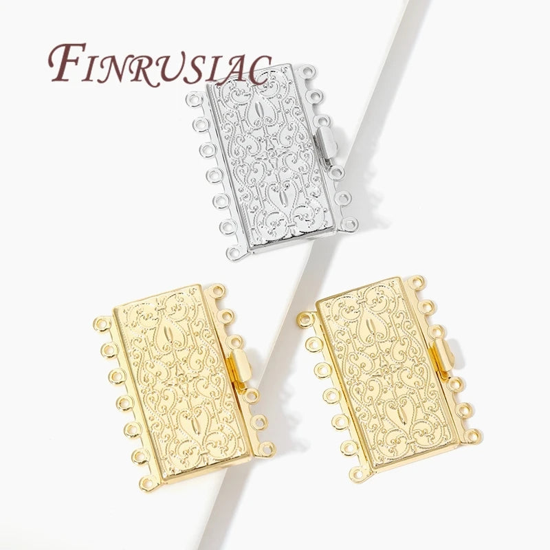 18K Gold Plated 7-Strand Bracelet Clasp Connectors – DIY Jewelry Jewelry Clasp Findings P3