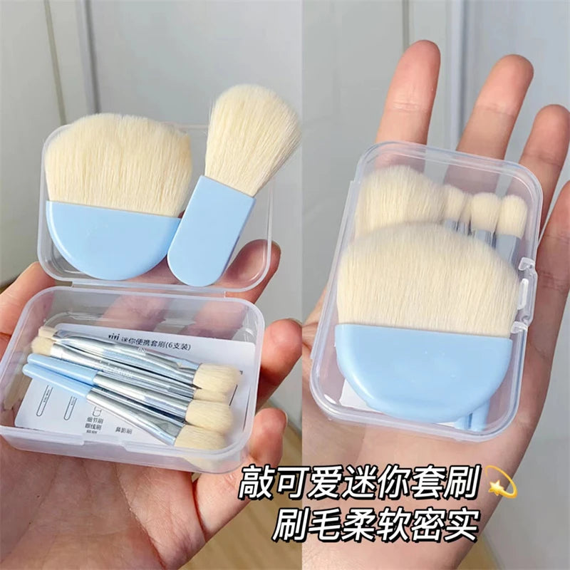 6-Piece Mini Makeup Brush Set – Portable Travel Kit Makeup Brush Set P3
