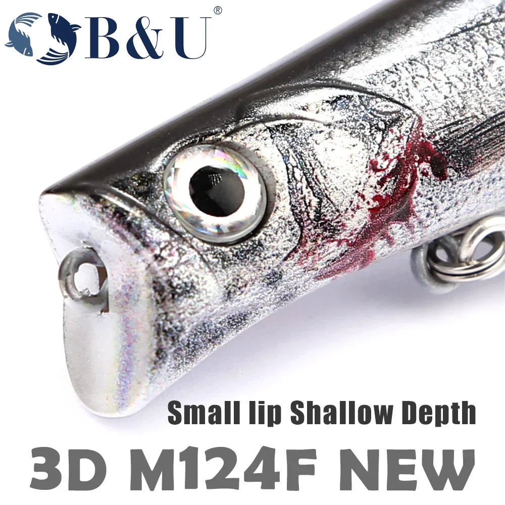 B&U 124mm Floating Minnow Lure – Seabass Wobbler Long Cast Fishing Hard Lure P3