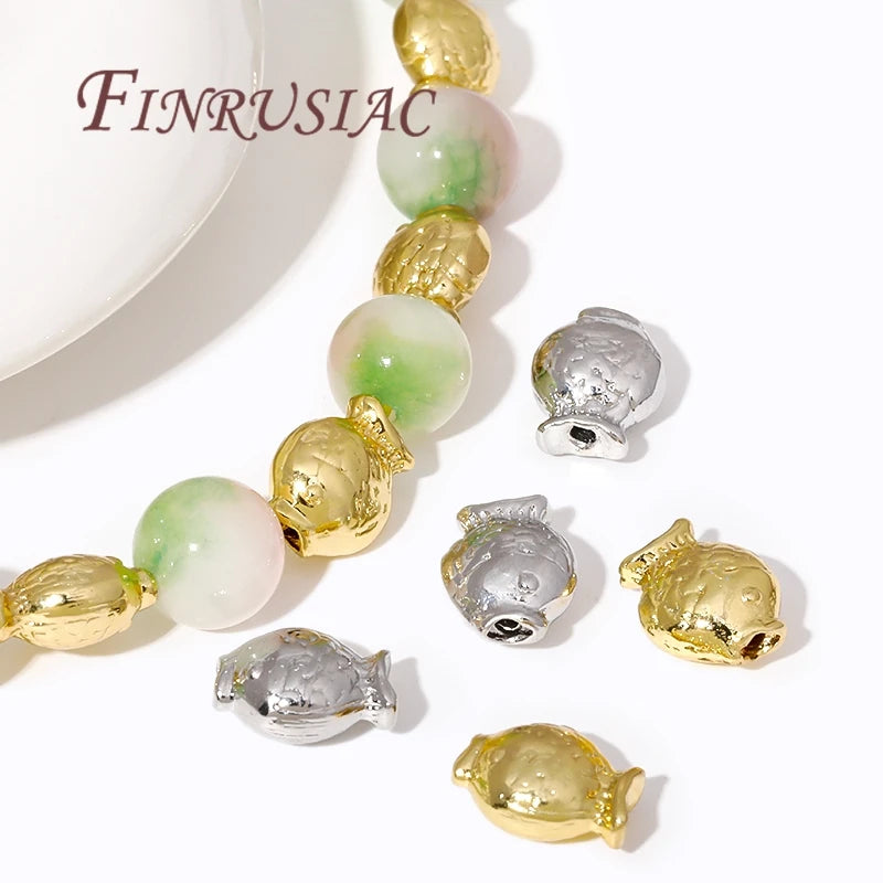 18K Gold Plated Fish Shape Spacer Beads – DIY Jewelry Making Jewelry Making Beads P3