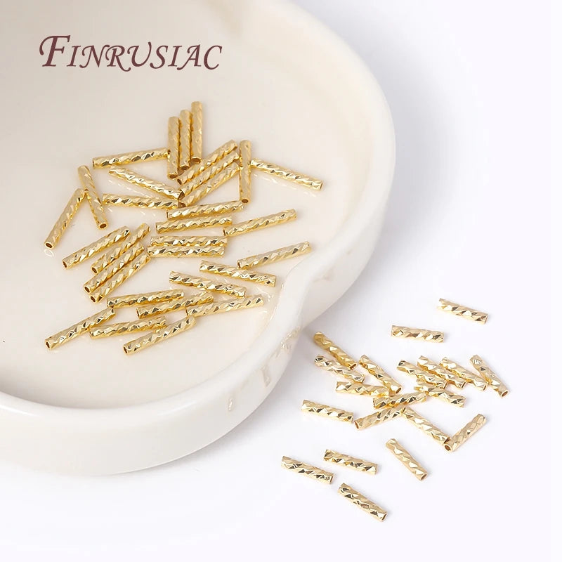 18K Gold Plated Brass Tube Beads | DIY Bracelet & Necklace Making Jewelry Making Beads P3