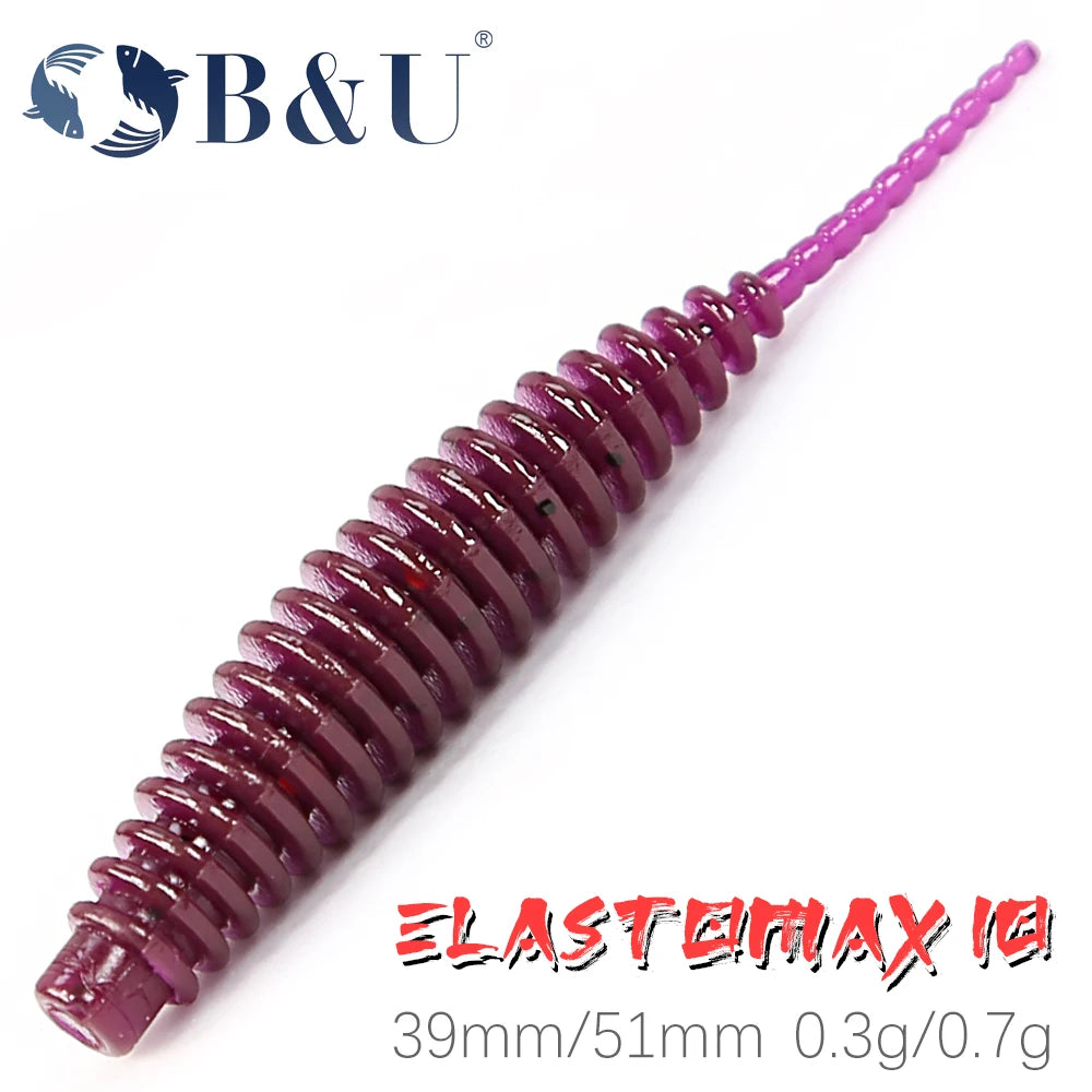 B&U 39mm 51mm Floating Worm Soft Bait – Bass Carp Lure Soft Fishing Lure P3