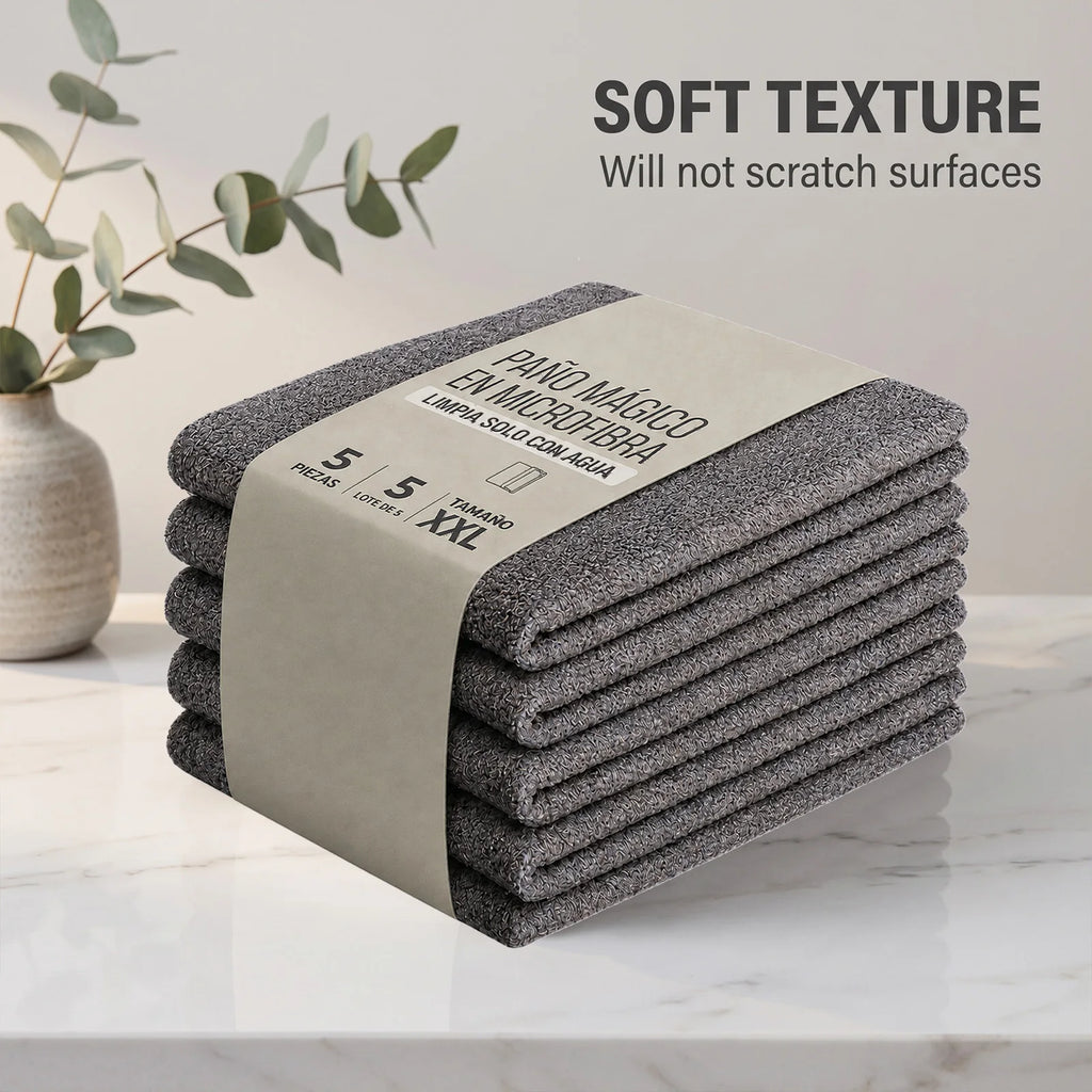 5-Pack Microfiber Cleaning Cloths | Lint-Free & Reusable Microfiber Cleaning Cloth P3