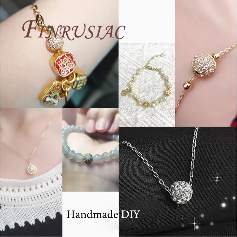 18K Gold Plated Zircon Spacer Beads 6mm 8mm 10mm – DIY Jewelry Jewelry Spacer Beads P3