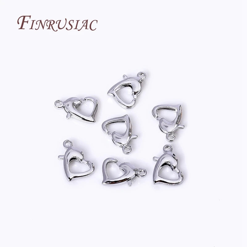 18K Gold Plated Heart Lobster Clasps – 10mm/12mm Jewelry Findings Jewelry Clasps P3