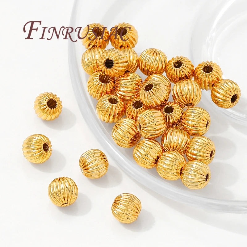 18K Gold Plated Corrugated Spacer Beads 4–8mm | DIY Jewelry Jewelry Spacer Beads P3