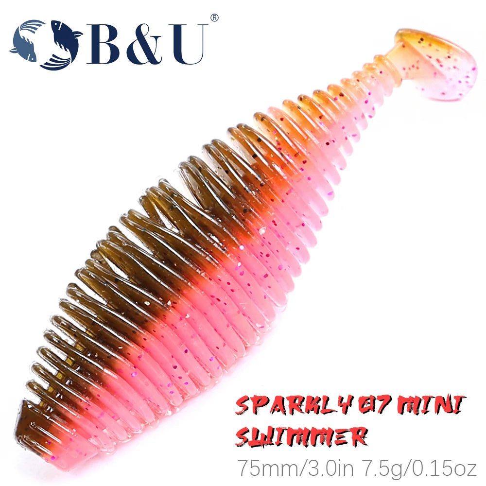 B&U Swimbait Vib 7.5cm Soft Shad Lure – 4 Pack | Pike Bass Soft Fishing Lure P3