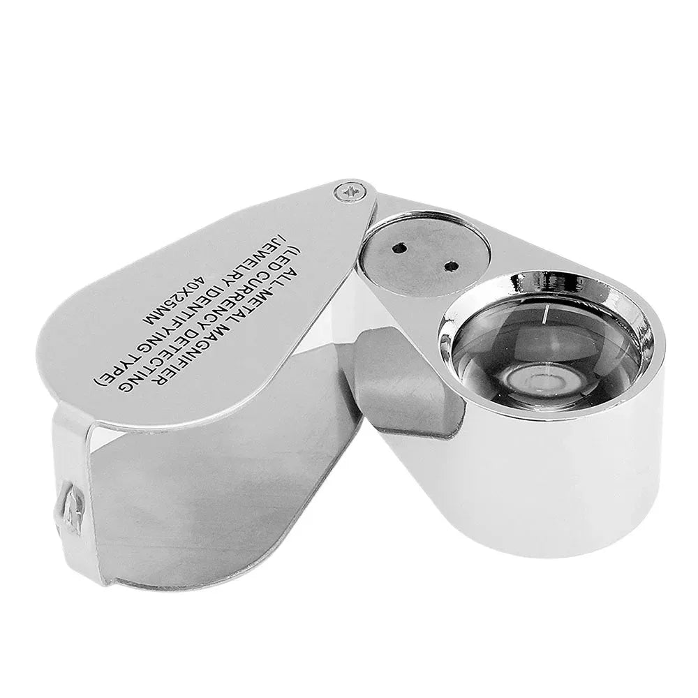 40X Jeweler Loupe with LED & UV Light | Optical Glass Magnifier Jeweler Loupe Magnifier P3