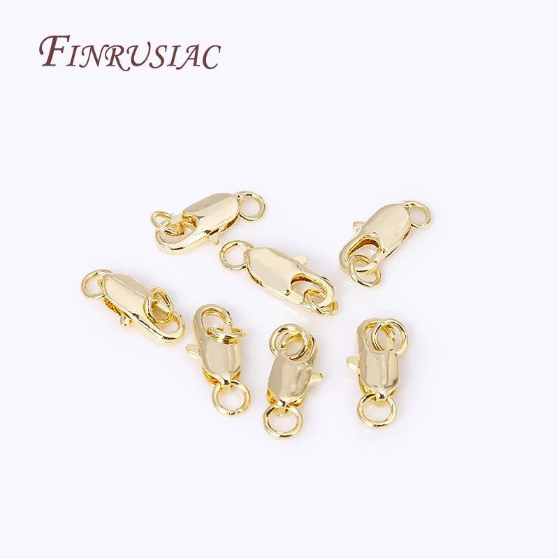 18K Gold Plated Oval Lobster Clasp & Ring Connectors | DIY Jewelry Jewelry Clasp Findings P3