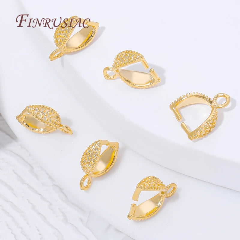 18K Gold Plated Leaf Pendant Bails – DIY Jewelry Pinch Clips Jewelry Making Findings P3