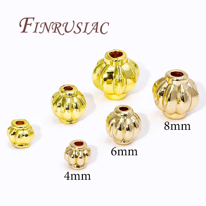 18K Gold Plated Lantern Spacer Beads 4mm 6mm 8mm | DIY Jewelry Jewelry Spacer Beads P3