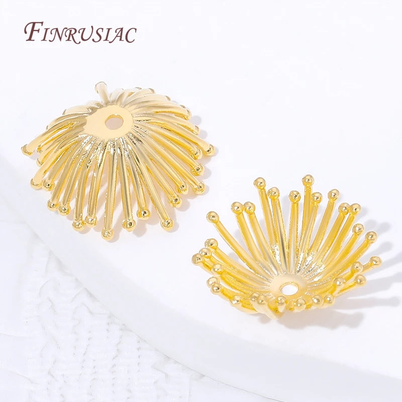 18K Gold Plated Brass Flower Bead Caps | DIY Jewelry Findings Jewelry Bead Caps P3
