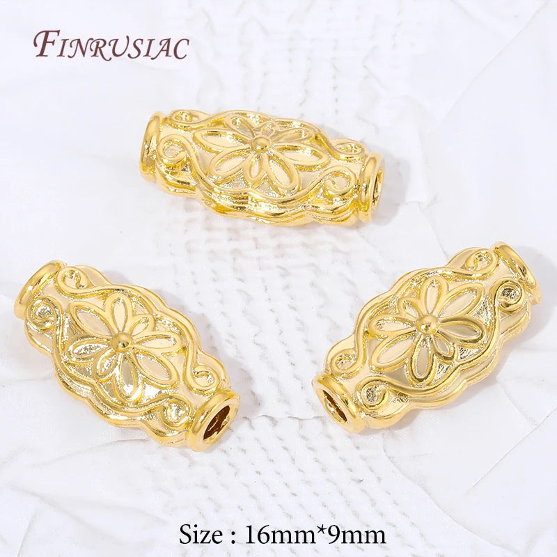 18K Gold Plated Filigree Flower Barrel Spacer Beads | DIY Jewelry Jewelry Spacer Beads P3 18K Gold Plated 1 piece